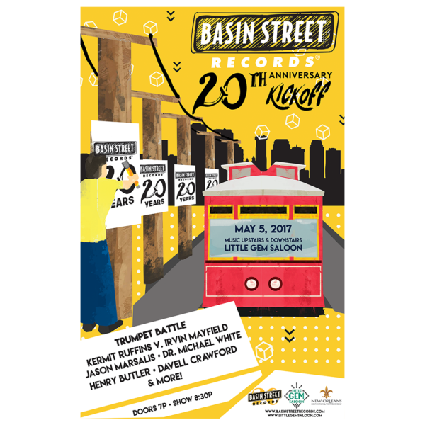 Basin Street Records 20th Anniversary Kickoff Poster