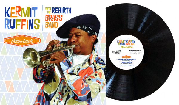 Product Image of the Vinyl LP Throwback by Kermit Ruffins with a black vinyl LP